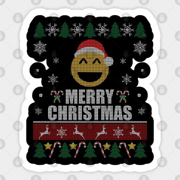Smiling Face Emoji Christmas Sticker by Sleazoid